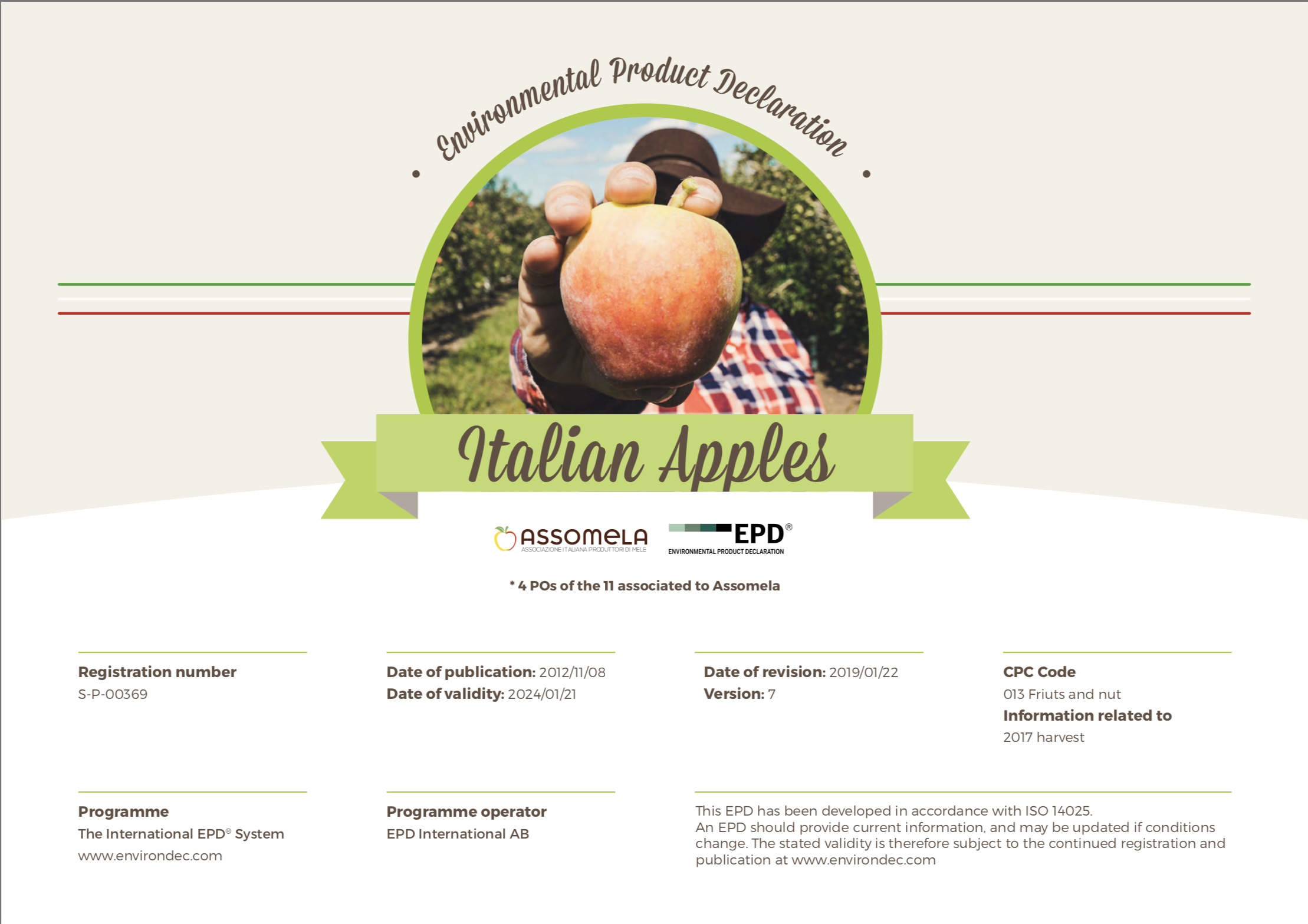 Assomela - Environmental Product Declaration, EPD 2019